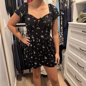 Hollister Black Floral Romper